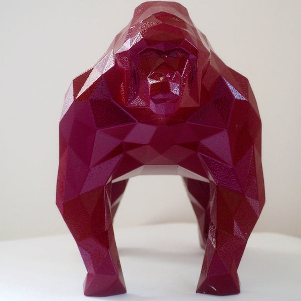 Gorilla Geometric sculpture - Gus in Burgundy