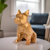 French Bulldog Geometric sculpture - Frank in Metallic Gold