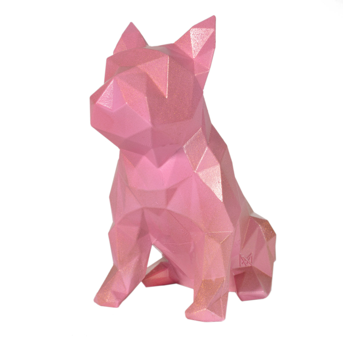 French Bulldog Geometric sculpture - Frank in Fondant Pink - New Colou