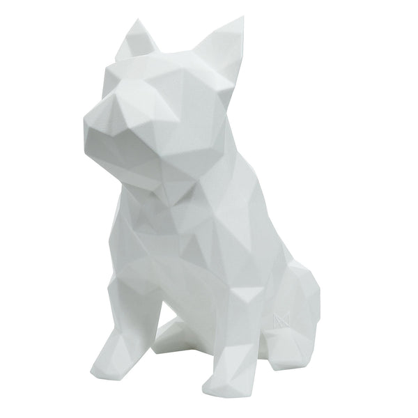 French Bulldog Geometric Sculpture - Frank in White