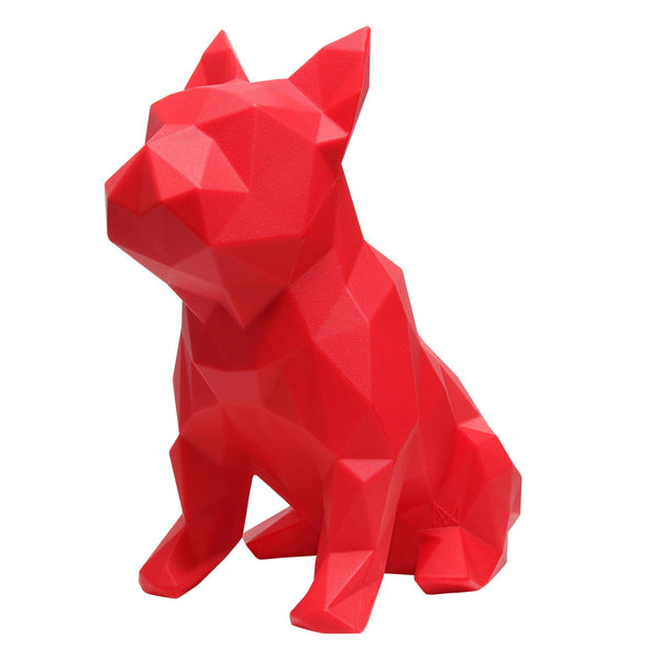 French Bulldog Geometric Sculpture - Frank in Red