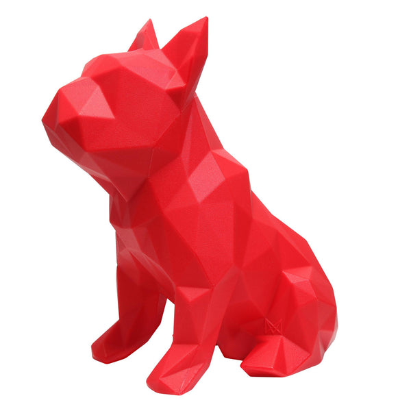 French Bulldog Geometric Sculpture - Frank in Red