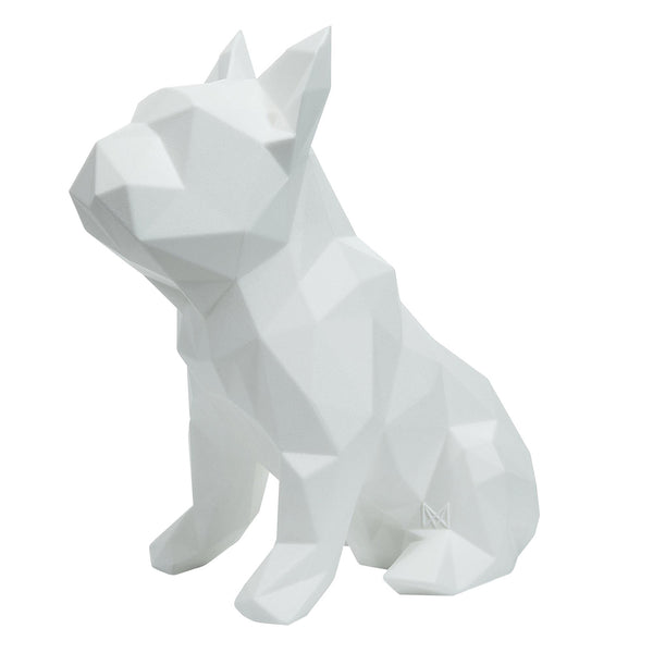 French Bulldog Geometric Sculpture - Frank in White