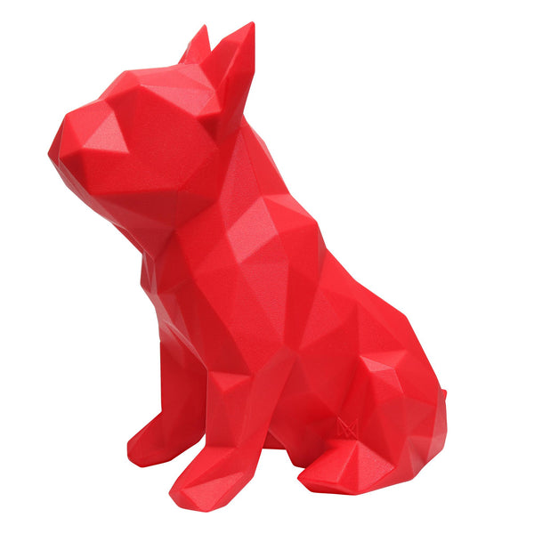 French Bulldog Geometric Sculpture - Frank in Red