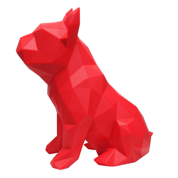 French Bulldog Geometric Sculpture - Frank in Red