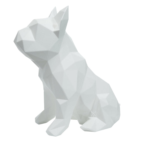 French Bulldog Geometric Sculpture - Frank in White