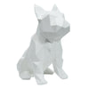French Bulldog Geometric Sculpture - Frank in White
