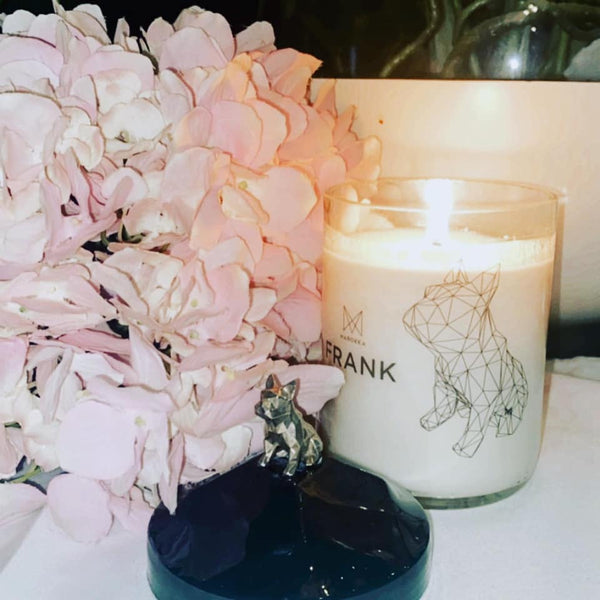 Geometric French Bulldog Candle Handmade Natural Wax