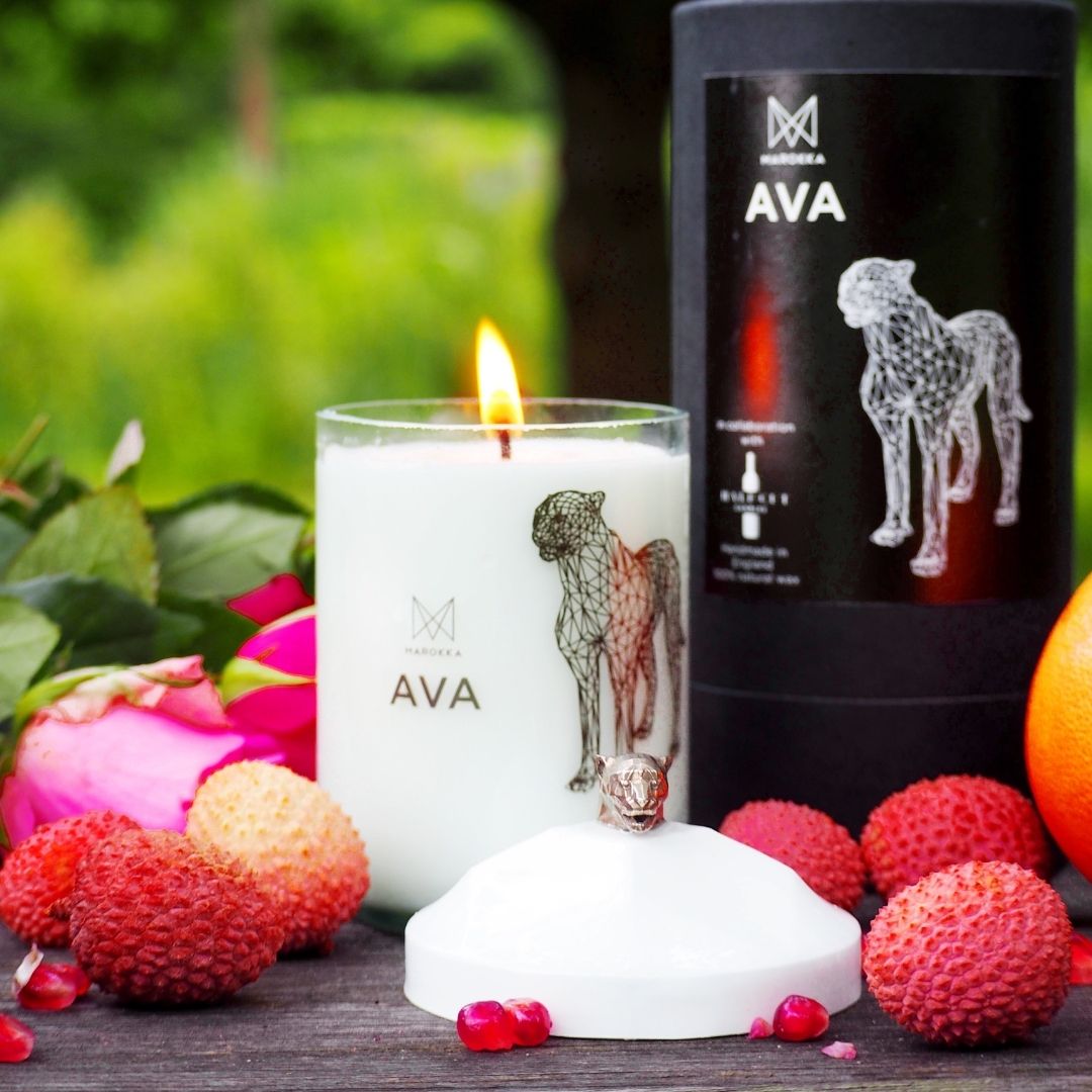 Geometric Cheetah Candle Handmade Natural Wax