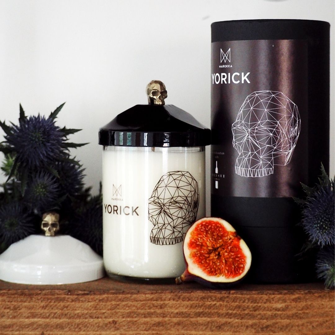 Geometric Skull Candle Handmade Natural Wax