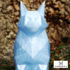 Geometric Wolf Sculpture - Ice Blue