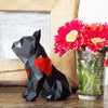 French Bulldog Geometric sculpture - Frank with red hearts
