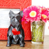 French Bulldog Geometric sculpture - Frank with red hearts