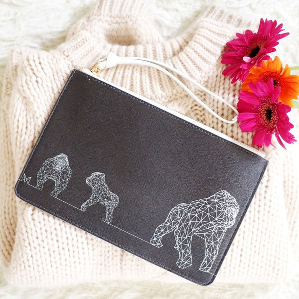 Vegan Leather Clutch Bag Gorilla Design