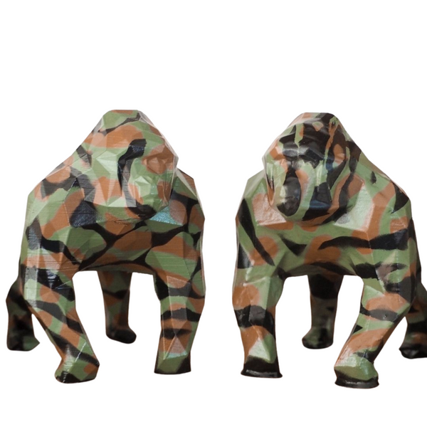 Gorilla Geometric sculpture - Midnight Black