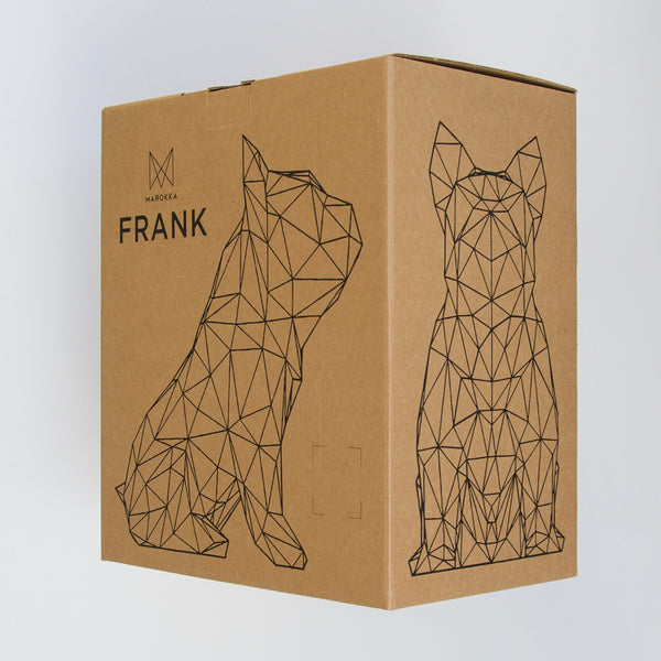 French Bulldog Geometric Sculpture - Frank in White