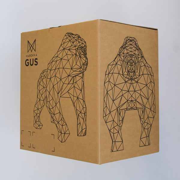 Gorilla Geometric Sculpture - Gus in Black