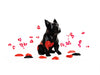 French Bulldog Geometric sculpture - Frank with red hearts