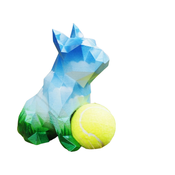 Geometric Dog Sculpture - Tennis Lovers