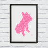 French Bulldog Framed Print - Pink on White