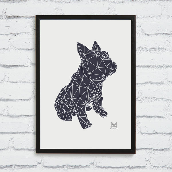 French Bulldog Framed Print - Black on White