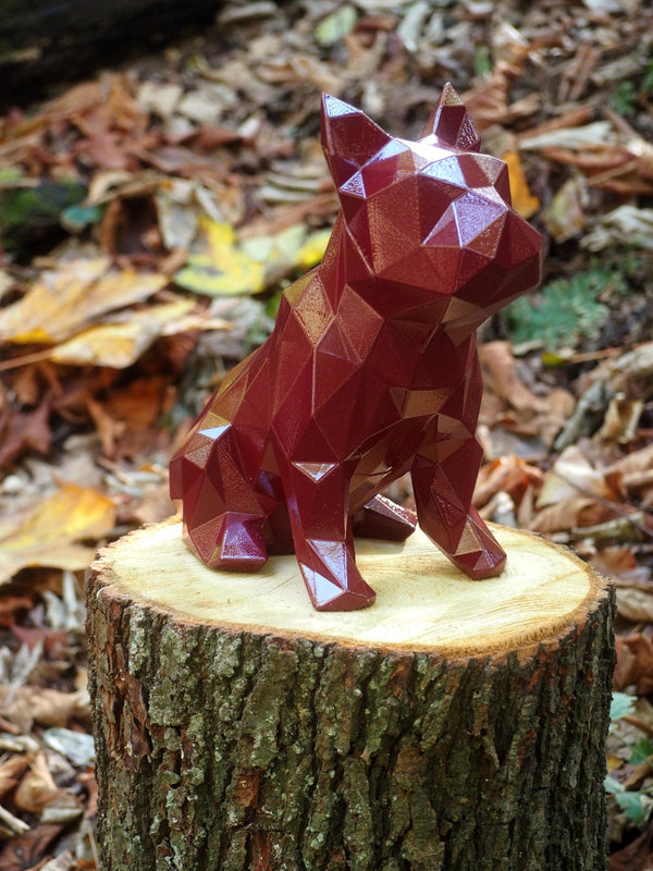 French Bulldog Geometric Sculpture - Claret ** New Colour**