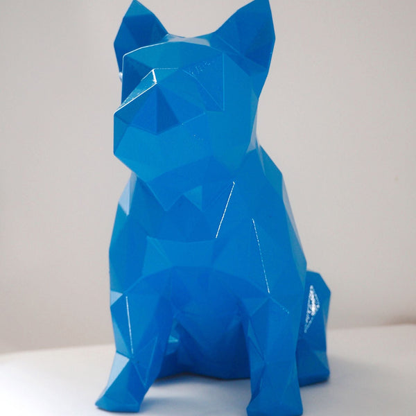 French Bulldog Geometric Sculpture - Blue Azzuro * New Colour*