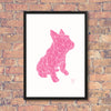 French Bulldog Framed Print - Pink on White