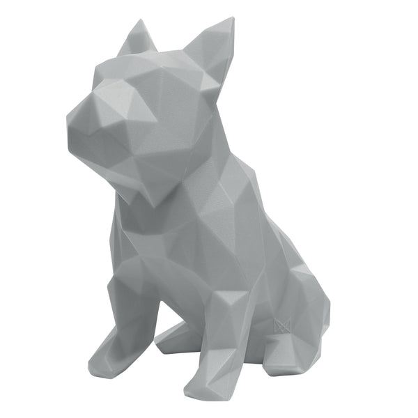 French Bulldog Geometric Sculpture- Frank in Light Grey