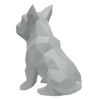 French Bulldog Geometric Sculpture- Frank in Light Grey