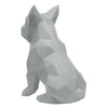 French Bulldog Geometric Sculpture- Frank in Light Grey