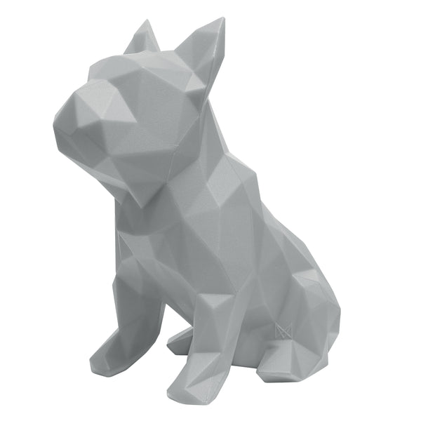 French Bulldog Geometric Sculpture- Frank in Light Grey