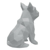 French Bulldog Geometric Sculpture- Frank in Light Grey
