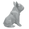 French Bulldog Geometric Sculpture- Frank in Light Grey
