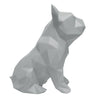 French Bulldog Geometric Sculpture- Frank in Light Grey