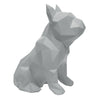 French Bulldog Geometric Sculpture- Frank in Light Grey