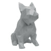 French Bulldog Geometric Sculpture- Frank in Light Grey