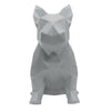 French Bulldog Geometric Sculpture- Frank in Light Grey