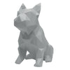 French Bulldog Geometric Sculpture- Frank in Light Grey
