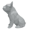 French Bulldog Geometric Sculpture- Frank in Light Grey