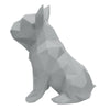 French Bulldog Geometric Sculpture- Frank in Light Grey