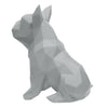 French Bulldog Geometric Sculpture- Frank in Light Grey