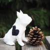 French Bulldog Geometric sculpture - Frank in white with black hearts