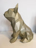 French Bulldog Geometric sculpture - Frank in Metallic Gold