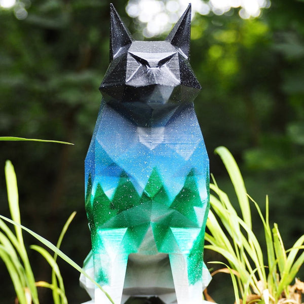 Geometric Wolf Sculpture