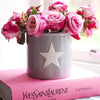 Ceramic Pot Plant grey with white star