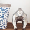 Gorilla Geometric sculpture - Silver 9 cm model