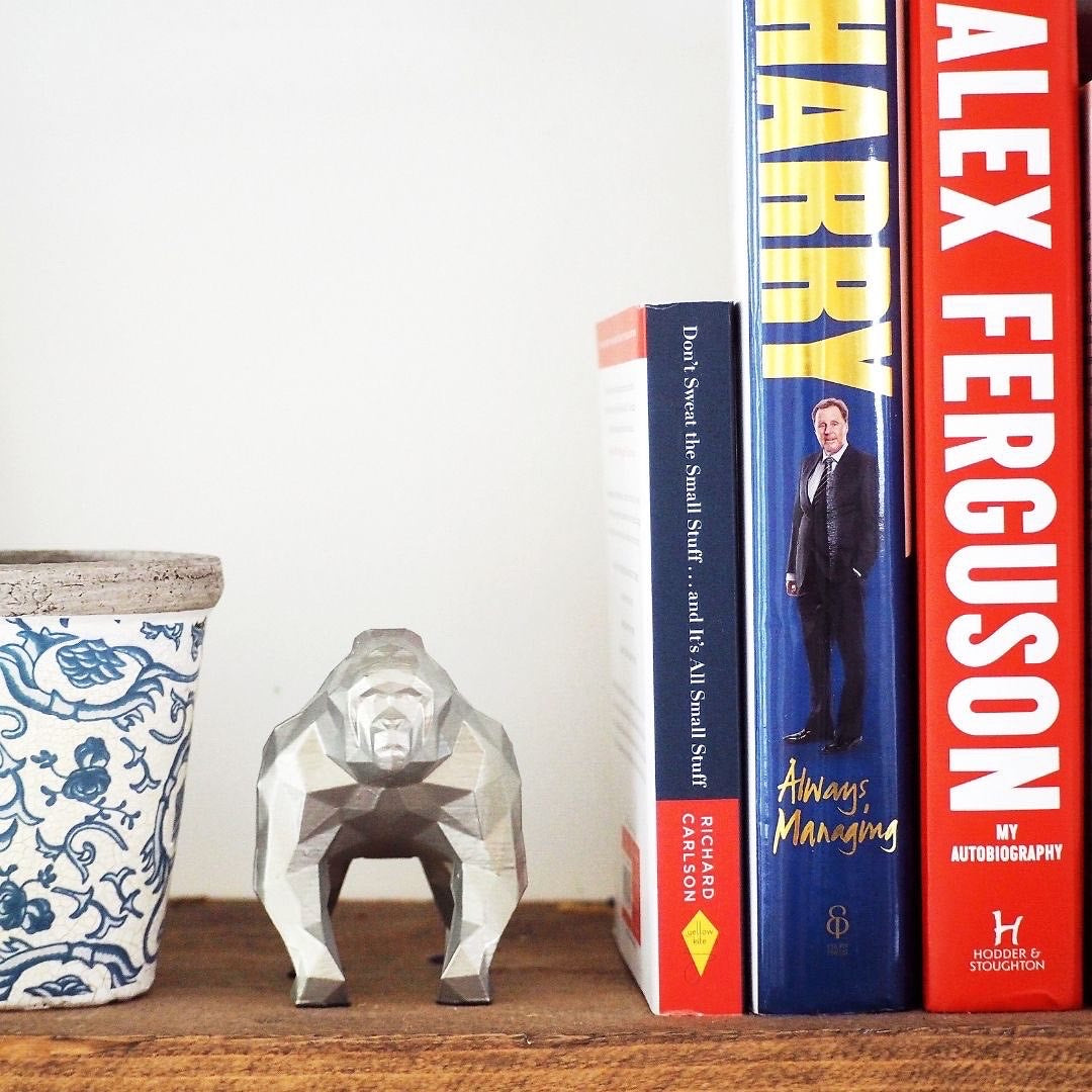 Gorilla Geometric sculpture - Silver 9 cm model